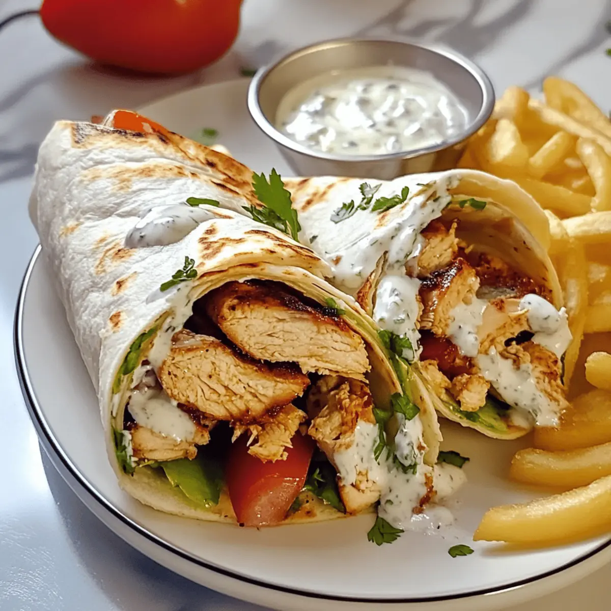 Easy Chicken Shawarma Wrap Recipe with Garlic Sauce