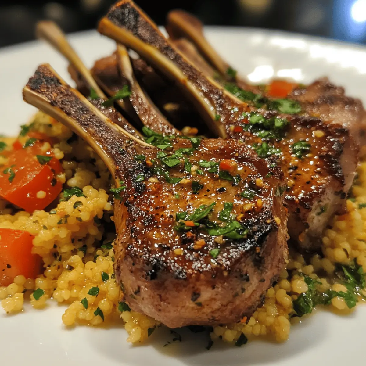Garlic Butter Lamb Chops with Couscous