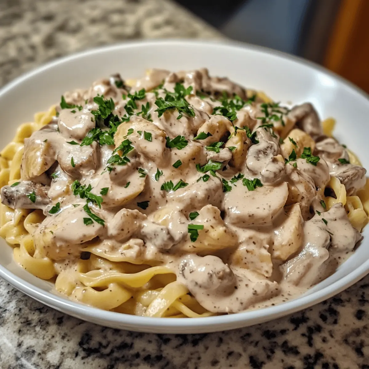 Creamy Turkey Stroganoff